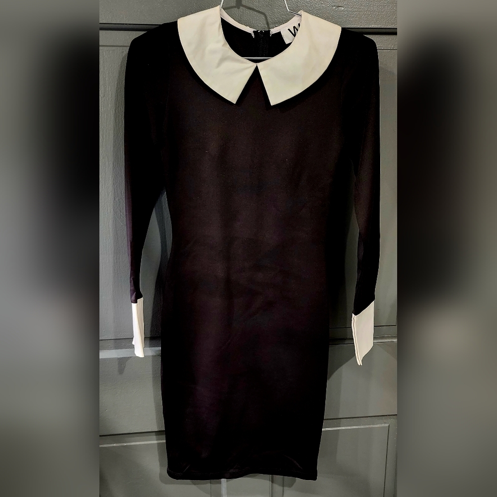 Black with White Collar Boutique W by Wenjie Dress